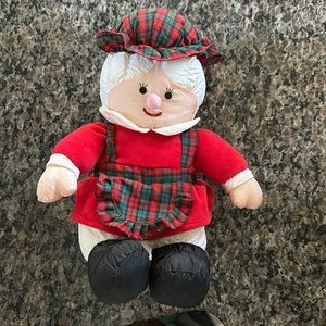 Vintage 1994 Mrs Claus Stuffed Nylon Puffy Plush Gibson Greetings
